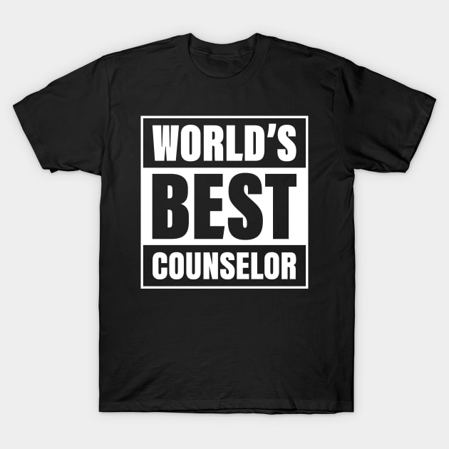 Worlds Best Counselor Teacher School Therapy Therapist Education Admin T-Shirt by Shirtsurf